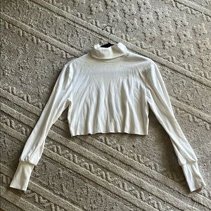 Elegant White Turtleneck Crop Top